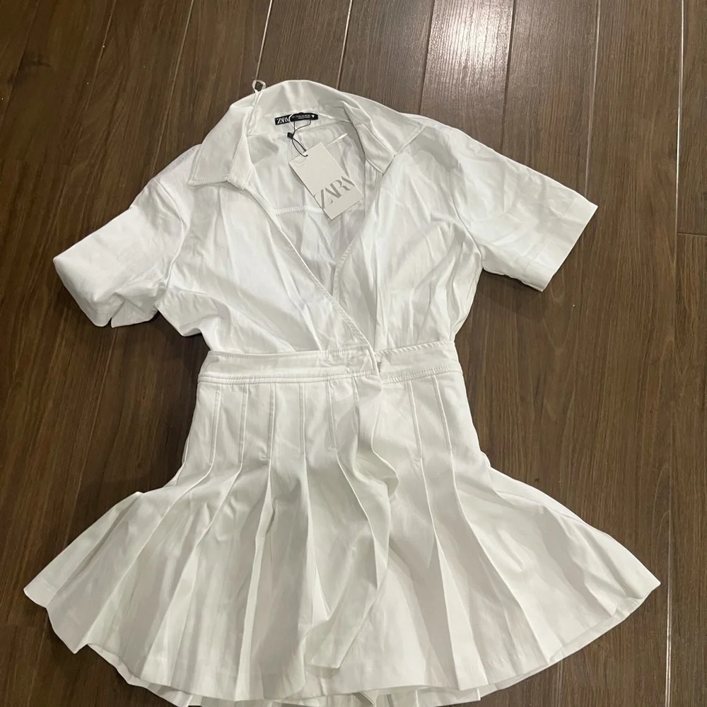 Zara blogger white pleated dress - Picture 6 of 10